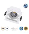 GLOBOSTAR® PLUTO-S 60266 Χωνευτό Downlight Σποτ με Honeycomb Anti Glare Reflector LED 7W 910lm 38° AC 220-240V IP20 Φυσικό Λευκό 4500K - Bridgelux COB Chip & TÜV SÜD Driver - Λευκό Ματ - Μ6.4 x Π6.4 x Υ4.9cm - Q5.5 x 5.5cm - 5 Χρόνια Εγγύηση
